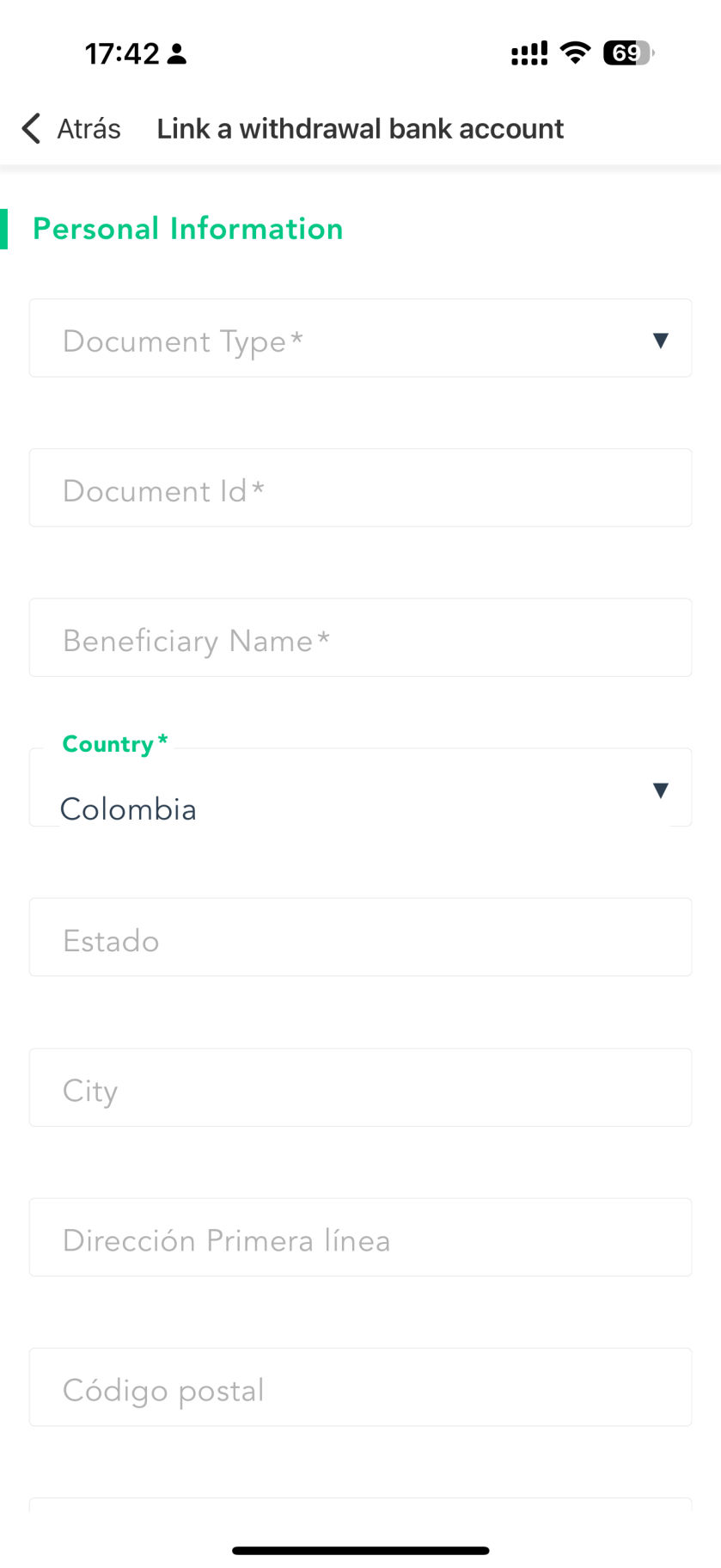Vincula los datos cuenta bancaria al topchat en live center para cobrar el pago